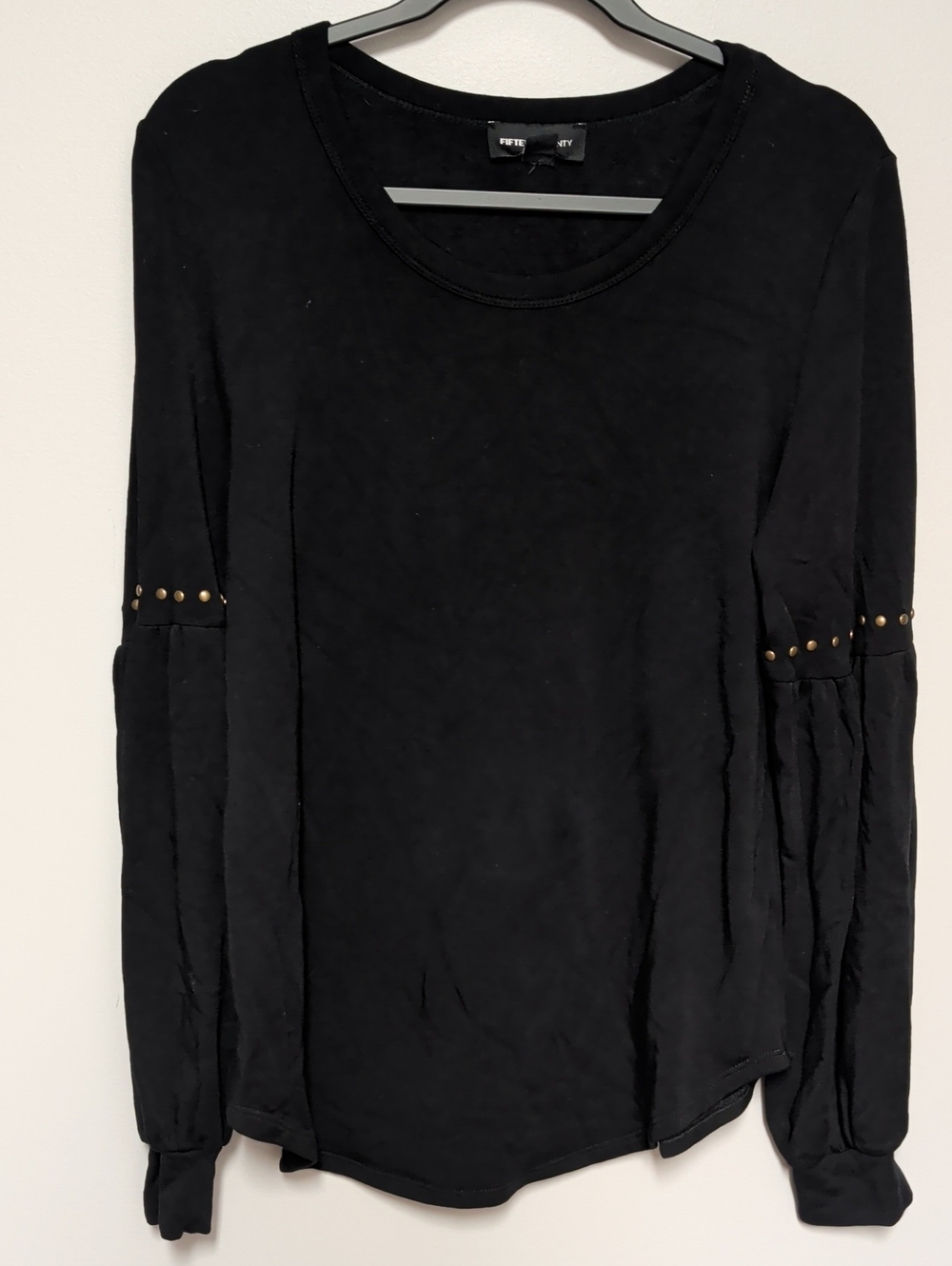 Fifteen Twenty Black Long Sleeve Stud-Trim Blouse